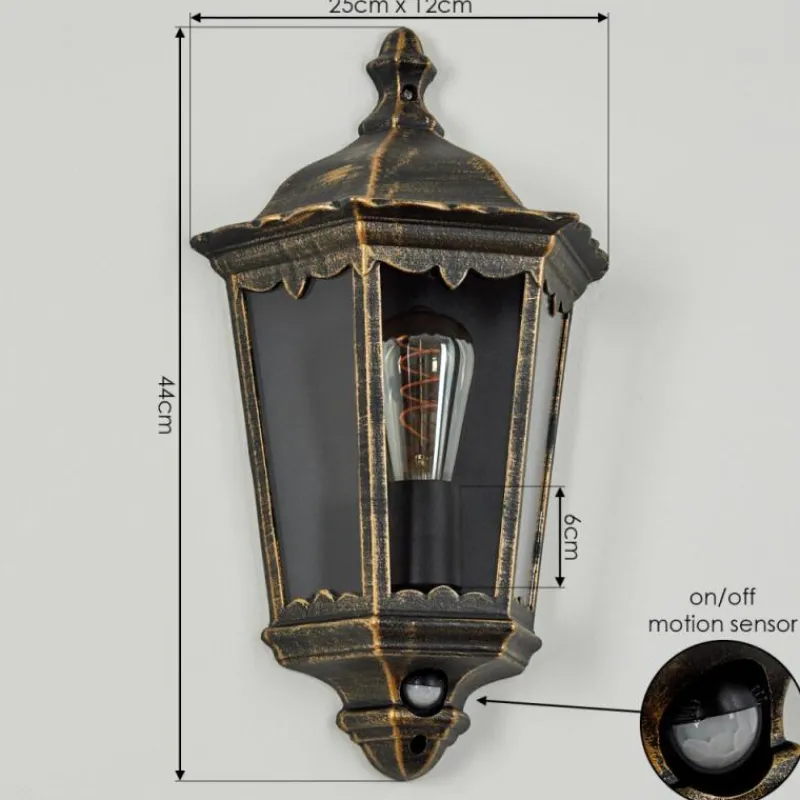 Luminaires Rustiques-hofstein Applique murale d'extérieur Hongkong Brun, Or, 1 lumière