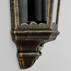 Luminaires Rustiques-hofstein Applique murale d'extérieur Hongkong Brun, Or, 1 lumière