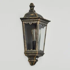 Luminaires Rustiques-hofstein Applique murale d'extérieur Hongkong Brun, Or, 1 lumière