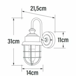 Luminaires Konstsmide Applique murale d'extérieur Konstsmide Cerignola Argenté, 1 lumière