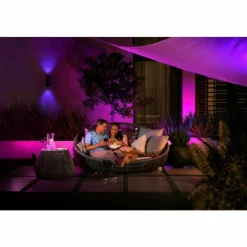 Luminaires Philips Applique murale d'extérieur set x 2 Philips Hue Appear LED Noir, 2 lumières, Changeur de couleurs