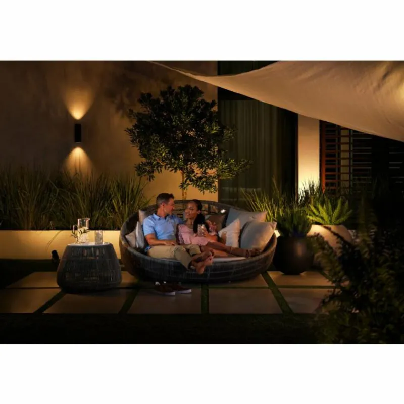 Luminaires Philips Applique murale d'extérieur set x 2 Philips Hue Appear LED Noir, 2 lumières, Changeur de couleurs