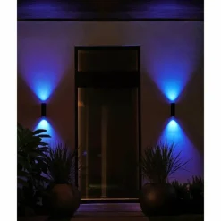 Luminaires Philips Applique murale d'extérieur set x 2 Philips Hue Appear LED Noir, 2 lumières, Changeur de couleurs