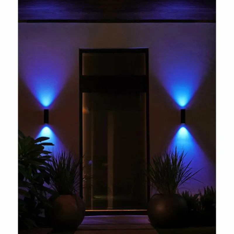 Luminaires Philips Applique murale d'extérieur set x 2 Philips Hue Appear LED Noir, 2 lumières, Changeur de couleurs