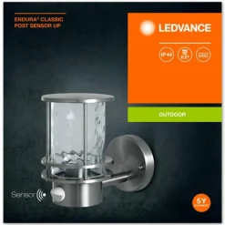 Luminaires Ledvance Applique murale d'extérieur LEDVANCE ENDURA® Acier inoxydable, 1 lumière, Détecteur de mouvement