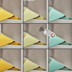 hofstein Applique murale d'extérieur Bafueiras LED Nickel mat, Blanc, 1 lumière, Télécommandes, Changeur de couleurs