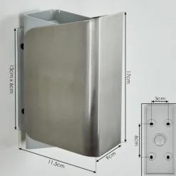 hofstein Applique murale d'extérieur Bafueiras LED Nickel mat, Blanc, 1 lumière, Télécommandes, Changeur de couleurs