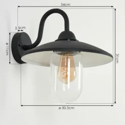 Lampes Vintages & Rétros-hofstein Applique murale d'extérieur Cadeade Anthracite, 1 lumière