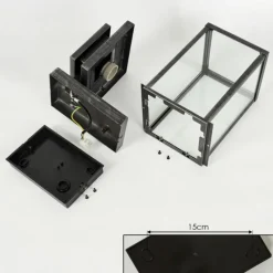 Lampes Vintages & Rétros-hofstein Applique murale d'extérieur Tieva Noir, Argenté, 1 lumière