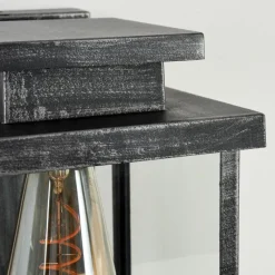 Lampes Vintages & Rétros-hofstein Applique murale d'extérieur Tieva Noir, Argenté, 1 lumière