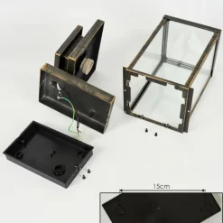 Lampes Dorées-hofstein Applique murale d'extérieur Tieva Brun, Or, 1 lumière