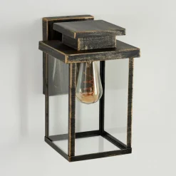 Lampes Dorées-hofstein Applique murale d'extérieur Tieva Brun, Or, 1 lumière