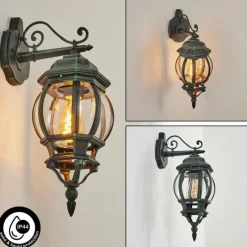 Luminaires Rustiques-hofstein Applique murale d'extérieur Lentua Vert, Noir, 1 lumière