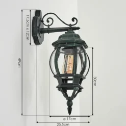 Luminaires Rustiques-hofstein Applique murale d'extérieur Lentua Vert, Noir, 1 lumière
