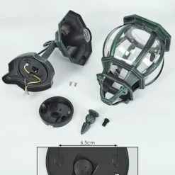 Luminaires Rustiques-hofstein Applique murale d'extérieur Lentua Vert, Noir, 1 lumière