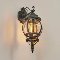 Luminaires Rustiques-hofstein Applique murale d'extérieur Lentua Vert, Noir, 1 lumière