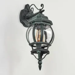 Luminaires Rustiques-hofstein Applique murale d'extérieur Lentua Vert, Noir, 1 lumière