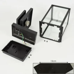 Lampes Vintages & Rétros-hofstein Applique murale d'extérieur Tieva Noir, 1 lumière, Détecteur de mouvement