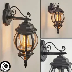 Luminaires Rustiques-hofstein Applique murale d'extérieur Lentua Noir, 1 lumière