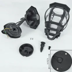 Luminaires Rustiques-hofstein Applique murale d'extérieur Lentua Noir, 1 lumière