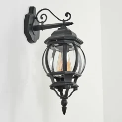 Luminaires Rustiques-hofstein Applique murale d'extérieur Lentua Noir, 1 lumière