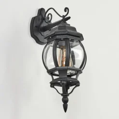 Luminaires Rustiques-hofstein Applique murale d'extérieur Lentua Noir, 1 lumière