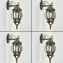 Luminaires Rustiques-hofstein Applique murale d'extérieur Lentua Brun, Or, 1 lumière