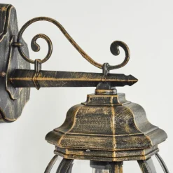 Luminaires Rustiques-hofstein Applique murale d'extérieur Lentua Brun, Or, 1 lumière