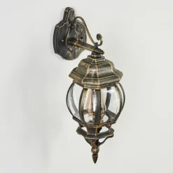 Luminaires Rustiques-hofstein Applique murale d'extérieur Lentua Brun, Or, 1 lumière