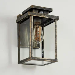 Lampes Dorées-hofstein Applique murale d'extérieur Tieva Brun, Or, 1 lumière, Détecteur de mouvement