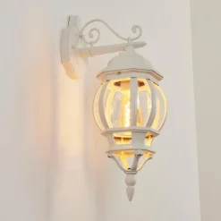 Luminaires Rustiques-hofstein Applique murale d'extérieur Lentua Blanc, 1 lumière