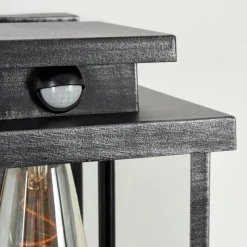 Lampes Vintages & Rétros-hofstein Applique murale d'extérieur Tieva Noir, Argenté, 1 lumière, Détecteur de mouvement