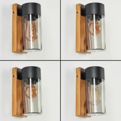 Suspension Verre Fumé-hofstein Applique murale d'extérieur Tabary Brun, Couleur bois, Noir, 1 lumière