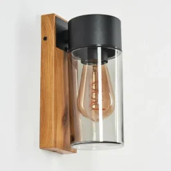 Suspension Verre Fumé-hofstein Applique murale d'extérieur Tabary Brun, Couleur bois, Noir, 1 lumière
