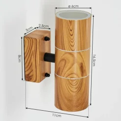hofstein Applique murale d'extérieur Tenvik Brun, Couleur bois, Noir, 2 lumières