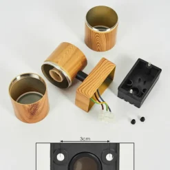 hofstein Applique murale d'extérieur Tenvik Brun, Couleur bois, Noir, 2 lumières