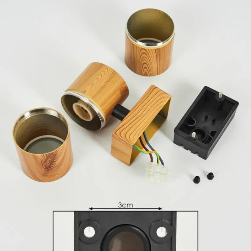 hofstein Applique murale d'extérieur Tenvik Brun, Couleur bois, Noir, 2 lumières