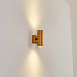 hofstein Applique murale d'extérieur Tenvik Brun, Couleur bois, Noir, 2 lumières