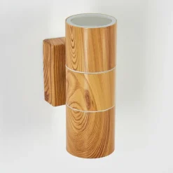 hofstein Applique murale d'extérieur Tenvik Brun, Couleur bois, Noir, 2 lumières