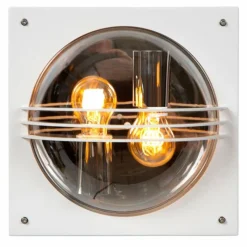 Luminaires Lucide Applique murale d'extérieur Lucide PRIVAS Blanc, 2 lumières