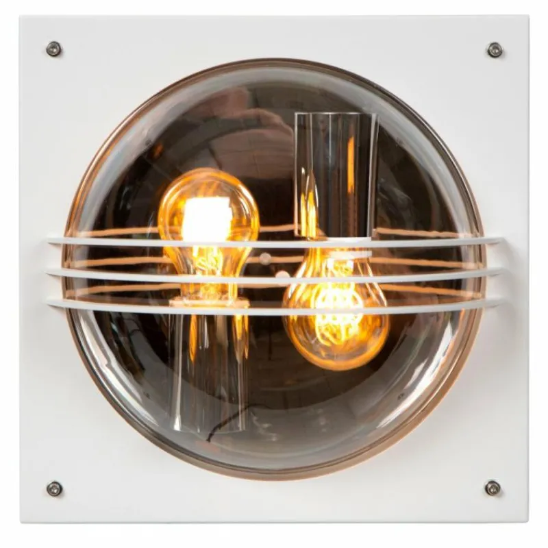Luminaires Lucide Applique murale d'extérieur Lucide PRIVAS Blanc, 2 lumières