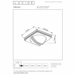 Luminaires Lucide Applique murale d'extérieur Lucide PRIVAS Blanc, 2 lumières