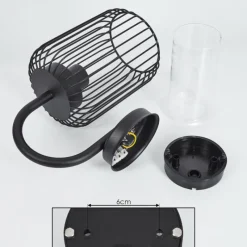 Lampes Vintages & Rétros-hofstein Applique murale d'extérieur Bongle Noir, 1 lumière