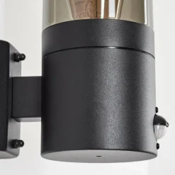 Suspension Verre Fumé-hofstein Applique murale d'extérieur Tolsona Noir, 1 lumière, Détecteur de mouvement