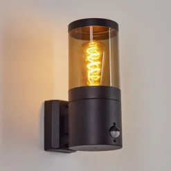 Suspension Verre Fumé-hofstein Applique murale d'extérieur Tolsona Noir, 1 lumière, Détecteur de mouvement