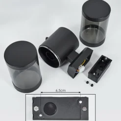 Suspension Verre Fumé-hofstein Applique murale d'extérieur Tolsona Noir, 2 lumières, Détecteur de mouvement