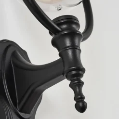 Lampes Vintages & Rétros-hofstein Applique murale d'extérieur Jeannot Noir, 1 lumière, Détecteur de mouvement