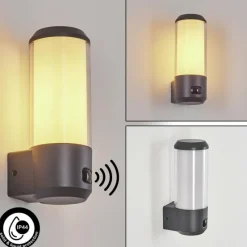 hofstein Applique murale d'extérieur Gondoyer Anthracite, 1 lumière, Détecteur de mouvement