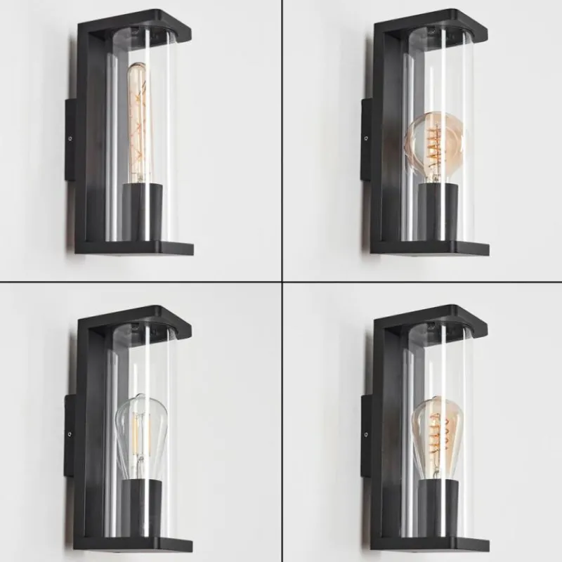 hofstein Applique murale d'extérieur Mataka Noir, 1 lumière