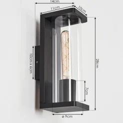 hofstein Applique murale d'extérieur Mataka Noir, 1 lumière